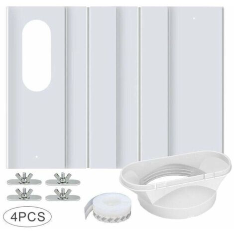 Tragbares Klimaanlagen-Fensterset mit Universalkupplung, verstellbarer, verstärkter PVC-Platte, Fensterdichtung, Klimaanlagen-Fensterlüftungsset für Schiebetüren und 10 cm Abluftschlauch