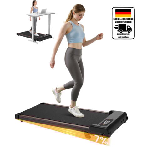 WOWTTRELAX Tragbares Laufband mit 2,5 PS für Büro und Zuhause, ultraleise und ohne Installation mit 0,6–6,2 MPH, Fernbedienung, LED-Anzeige, 300 lbs Kapazität (schwarz)