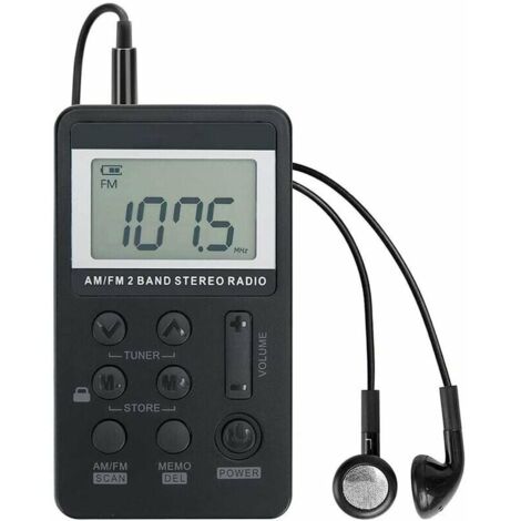 Tragbares Mini-FM/AM-Dualband-Radio, Mini-Walkman-Radio mit digitaler Abstimmung, Kopfhörer, Sperrbildschirm zum Gehen/Joggen/Fitnessstudio/Camping