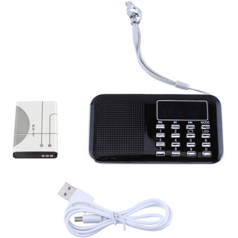 Tragbares Mini-LCD-Digitalradio (AM/FM) mit Stereolautsprecher, USB-Audioplayer und Micro-SD/TF-Kartensteckplatz