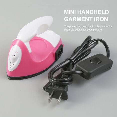 Tragbares Miniatur-Elektronikbügeleisen mit Antihaftbeschichtung für DIY-Perlen und Bastelarbeiten mit US-Stecker (Pink, ABS/Teflon, 50 W)