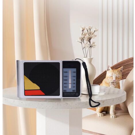 Tragbares Radio, ABS-Gehäuse, Gewicht 294 g, FM/AM, USB, Akku, HiFi, hohe Empfindlichkeit, 15 x 8,7 cm Reichweite, für Reisen, Zuhause und Garten
