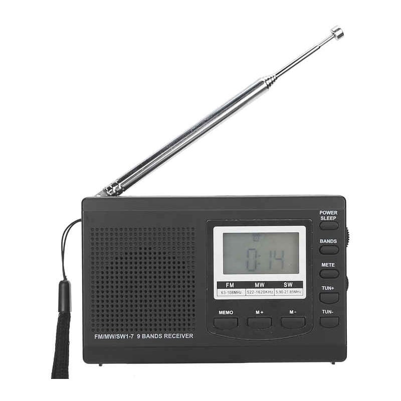 Tragbares Radio, AM-Kurzwellen-UKW-Radio mit bestem Empfang, batteriebetriebenes Weckerradio mit Voreinstellungsfunktion, Digitaltuner-Wecker mit