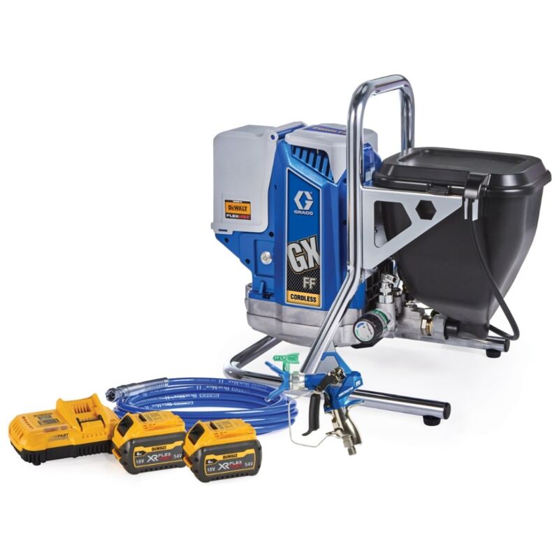 Tragbares Spritzgerät Graco Airless Gx Ff – 2 54 V 6, 0 Ah-batterien + Ladegerät – 25u466