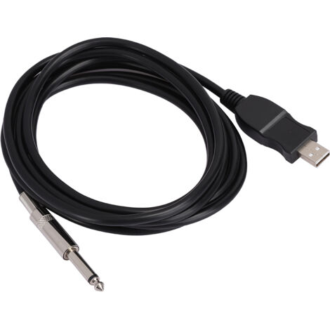 Tragbares USB-Gitarrenkabel – 3 m, Schwarz, Computeranschluss – Instrumenten-Audioadapter