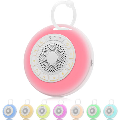 Tragbares Weißrauschen-Gerät für Babys: 26 beruhigende Musikklänge mit Nachtlicht für besseren Schlaf bei Kindern und Erwachsenen, 3 Modi und 7 Lichtfarben, USB-Timer