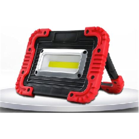 Tragbares wiederaufladbares wasserdichtes Flutlicht COB LED Mobiles Arbeitslicht, geeignet für Outdoor-Camping, Wandern, Auto-Notfallwartung, Baustellenbeleuchtung (Rot, 10W 1X COB)