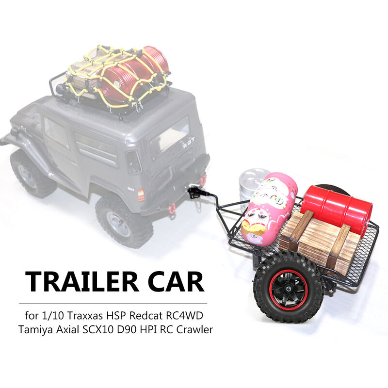 

Trailer Car Hopper Trail para 1/10 Traxxas HSP Redcat RC4WD Tamiya Axial SCX10 D90 HPI RC Crawler Car DIY, Negro