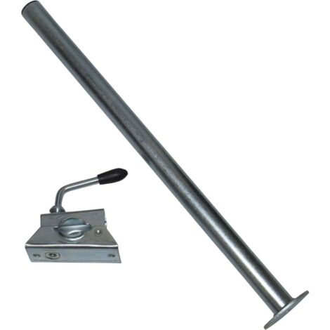 Trailer Prop Stand Drop Tube & Clamp 34MM x 600MM (Caravan Support Leg Zinc Plated)