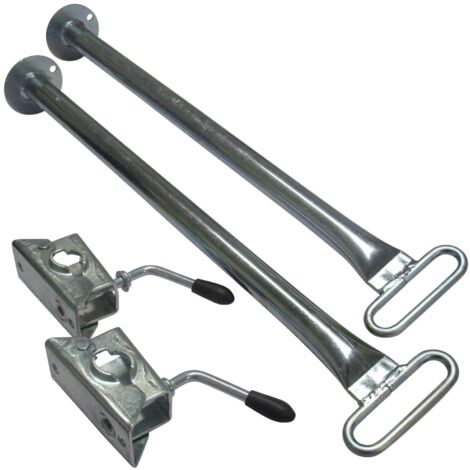 Trailer Prop Stand Drop Tubes & Clamps 34MM x 600MM X2 (Caravan Support Leg Steady Bar)
