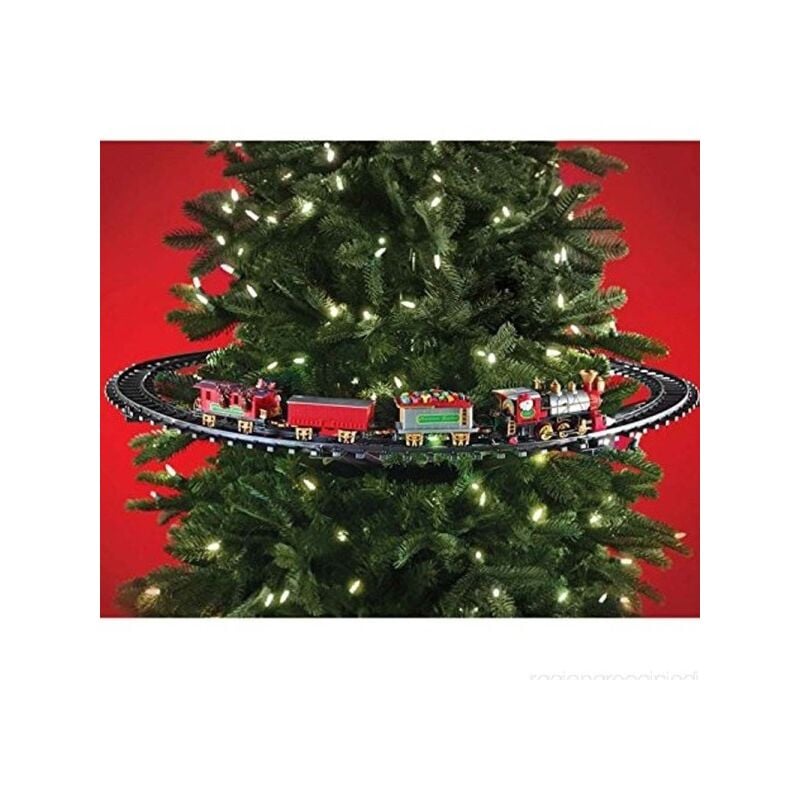 Train De Noël Avec Arbre Sur Pied Train électrique Avec Lumières De Noël