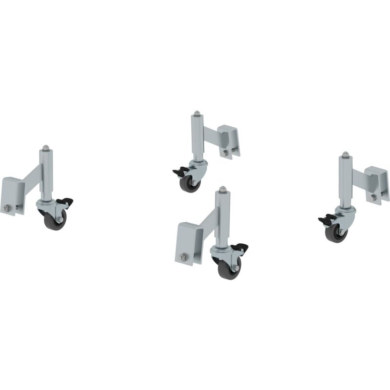 Günzburger Steigtechnik 4x roulettes de frein à ressort pour plate-forme de travail fixe en aluminium - 050036