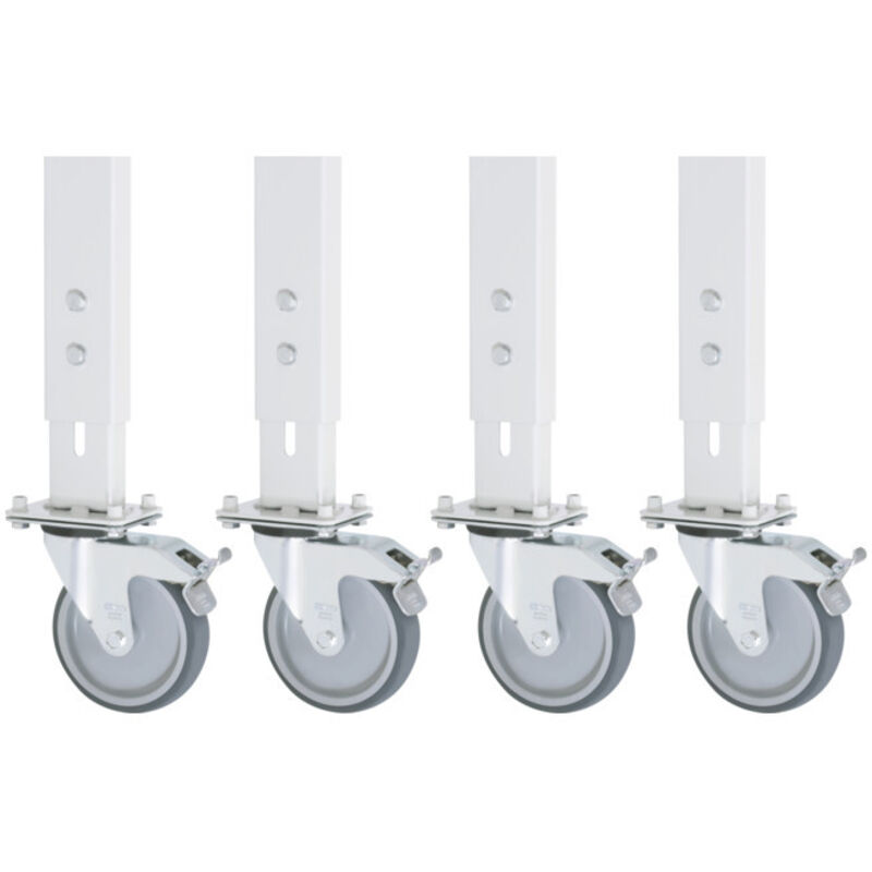 RAU - Jeu de roulettes pour table de travail Tom gt, 4 roulettes pivotantes