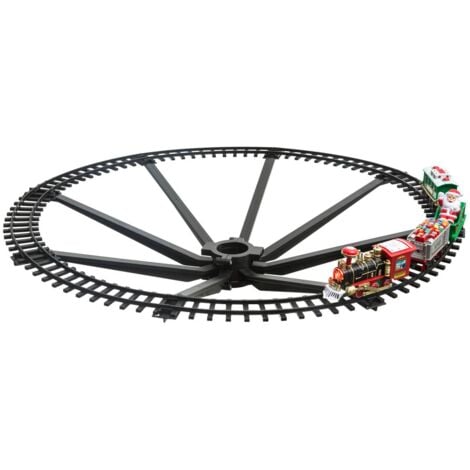 FÉÉRIC LIGHTS AND CHRISTMAS Train électrique musical de Noël de 23 pièces avec LED à piles, dimensions 87,7 x 16 cm, pour décoration festive et arbre de Noël