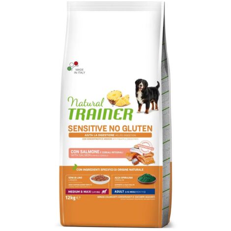 Trainer Cane Medium & Maxi Sensitive No Gluten 12 kg Salmone
