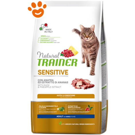 Trainer Natural Cat Sensitive Anatra ed Estratto di Ananas  - Sacco Da 1,5 Kg