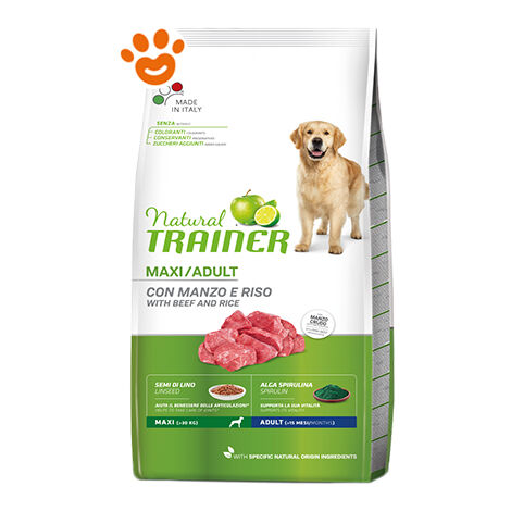 Trainer Natural Dog Adult Maxi Manzo  - Trainer Natural Dog Adult Maxi Manzo - Sacco Da 12 Kg