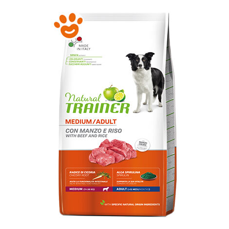 Trainer Natural Dog Adult Medium Manzo  - Trainer Natural Dog Adult Medium Manzo - Sacco Da 3 Kg