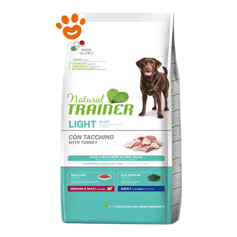 Trainer Natural Dog Light Adult Medium Maxi Tacchino  - Trainer Natural Dog Light Adult Medium Maxi Tacchino - Sacco Da 3 Kg