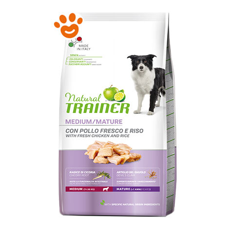 Trainer Natural Dog Mature Medium Pollo  - Trainer Natural Dog Mature Medium Pollo - Sacco Da 12 Kg