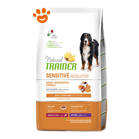 Trainer Natural Dog Sensitive No Gluten Mature Medium Maxi Salmone - Trainer Natural Dog Sensitive No Gluten Mature Medium Maxi Salmone - Sacco Da 12 Kg