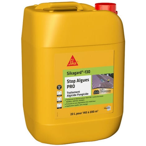Traitement algicide et fongicide SIKA - Sikagard-130 Stop Algues Pro - 20L