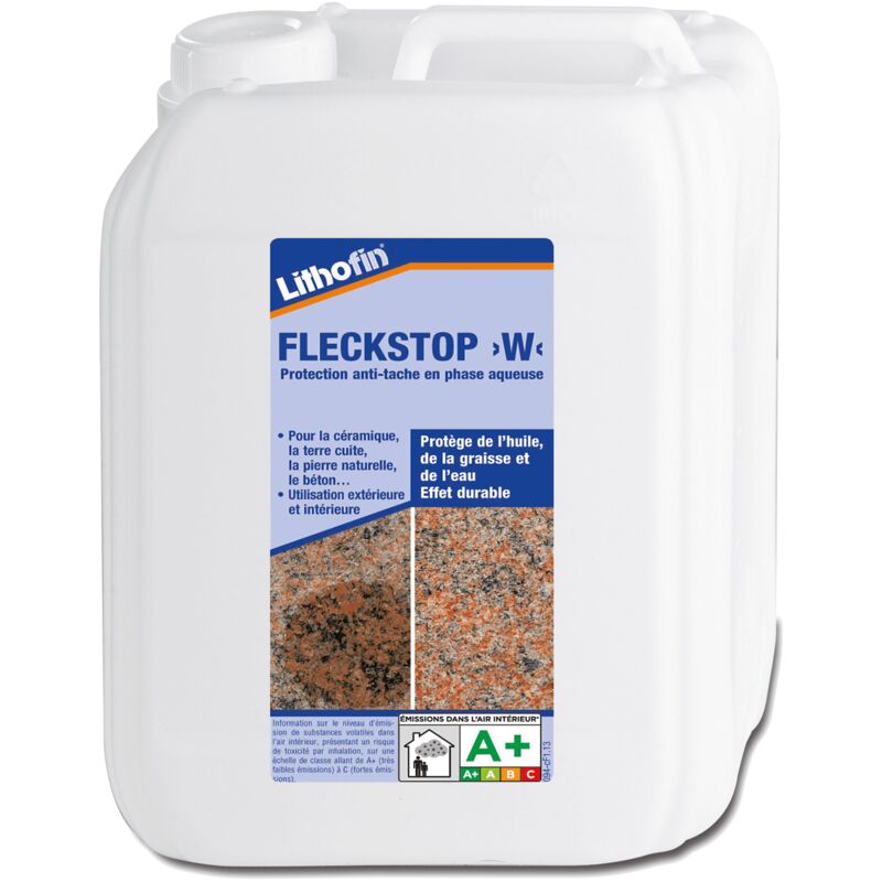 Fleckstop w 5 l - Traitement Hydrofuge Anti-taches Pierre Naturelle - Lithofin
