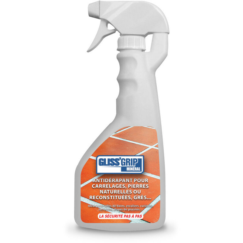 Traitement antidérapant pour toutes les surfaces minérales - int/ext Gliss Grip Grip Mineral Spray 0.5L - blanc