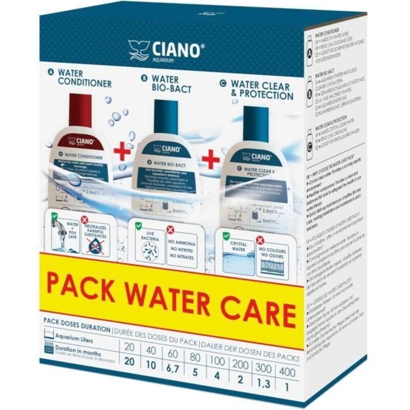 Pack traitement aquarium CIANO Water Care 3 x 100 ml