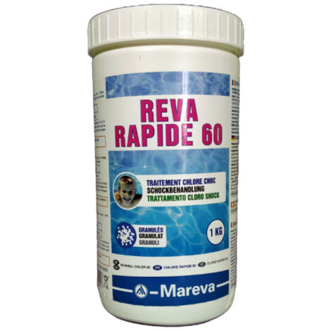 Traitement chlore choc Mareva CHLORE RAPIDE 60 Granulés 1kg