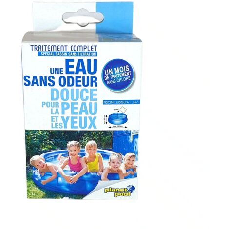 PLANET POOL Traitement Complet Piscine Enfant Oxygène Actif (Bassin 1,2 M3) - Sachets Pré Dosés - Dissolution Immediate - Spécial Piscine Sans Filtration - 800 À 1200 Litres