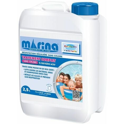 Traitement complet sans chlore Marina pour piscinettes et bacs à sable - 2,5 litres