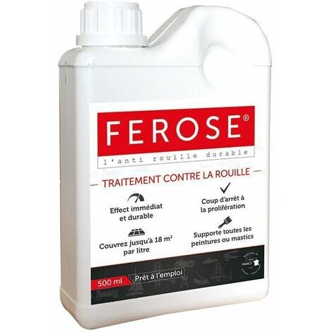 main image of "Traitement curatif anti rouille convertisseur de rouille Ferose - bidon 500 ml"