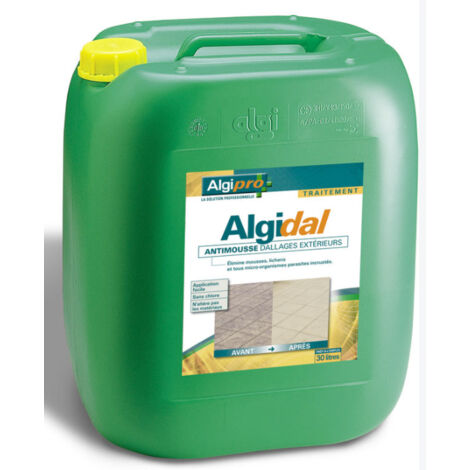 Traitement curatif et préventif pour dallages et sols extérieurs – 30 litres – Protection contre humidité et salissures – Application facile – Algipro