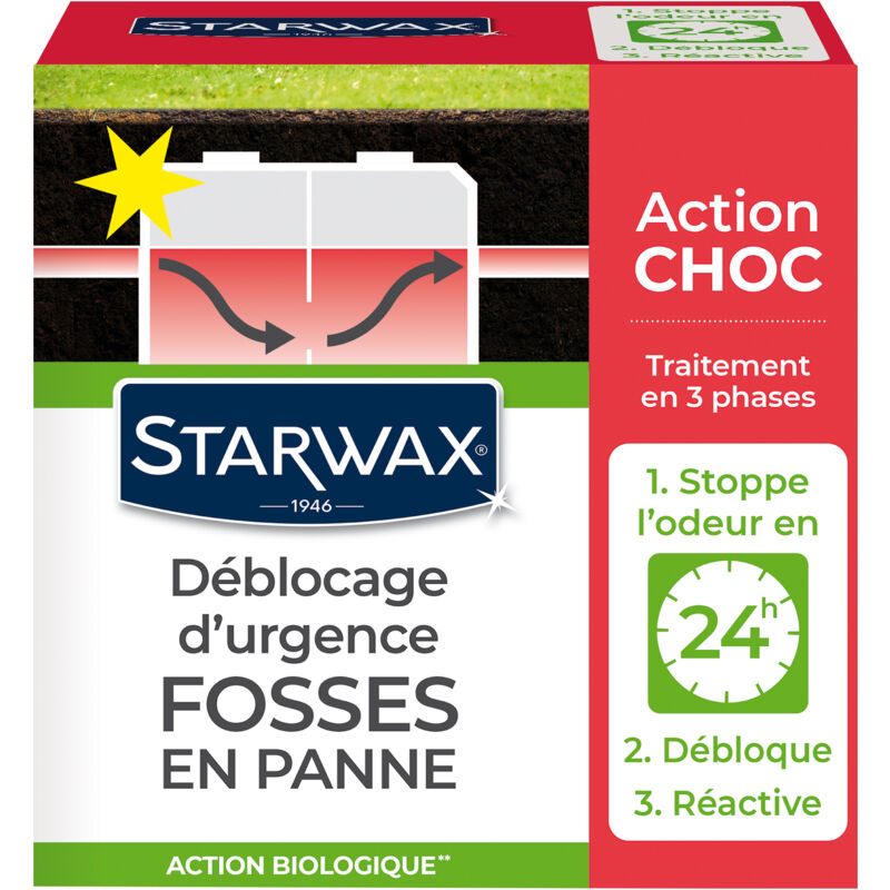 Déblocage d'urgence pour fosses septiques 3x200g Starwax