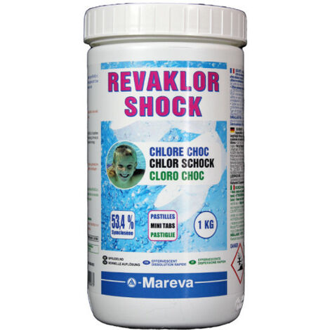Traitement Mareva chlore choc REVAKLOR SHOCK pastilles 20g pot 1kg