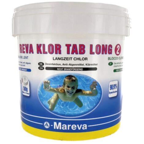 Traitement Mareva REVA KLOR TAB LONG galet désinfectant 500g seau 10kg
