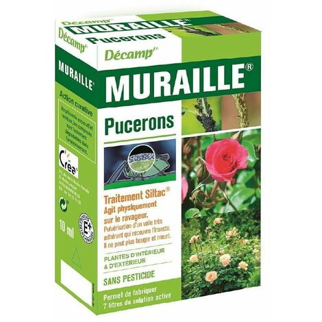 Traitement anti-pucerons Siltac 10ml – Fabrique jusqu'à 7L de solution – Polymères siliconés pour étouffement – Compatible plantes d'intérieur et extérieur – Décamp'