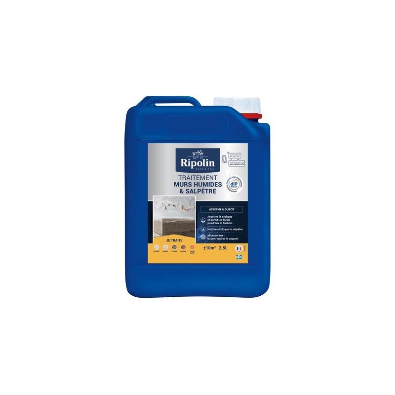 Traitement antisalpêtre et murs humides Rip etanch incolore 2.5 l - Ripolin