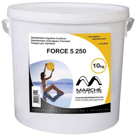 Traitement piscine OCEDIS désinfectant multifonction piscine FORCE 5 galets 250gr seau 10kg