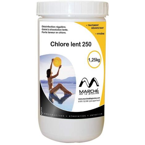 Traitement piscine OCEDIS Galets de chlore lent 250g pot 1,25kg