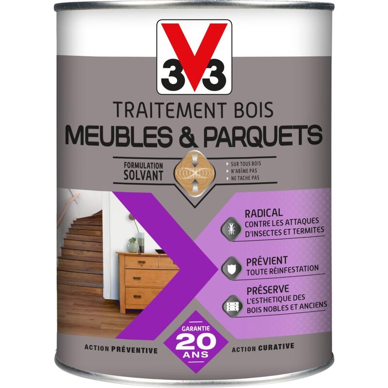 V33 - Traitements bois Meubles et parquets Incolore 1L