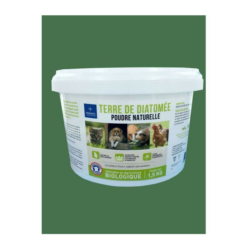 DEMAVIC Terre de diatomée en poudre Sanitomée - Seau de 1,5 kg