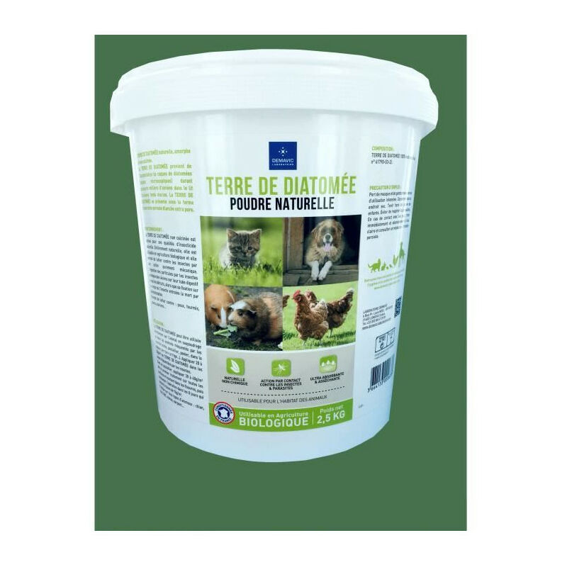 DEMAVIC Terre de diatomée en poudre Sanitomée - Seau de 2,5 kg