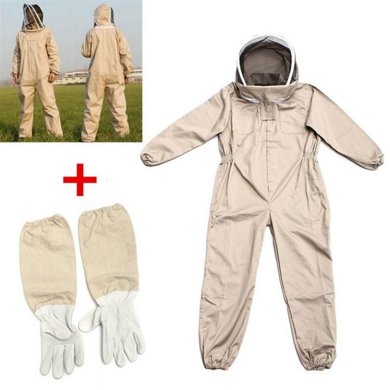 

Traje de apicultura Equipo de protección con velo Mono profesional con capucha anti abeja Protección de algodón de manga larga (XL)