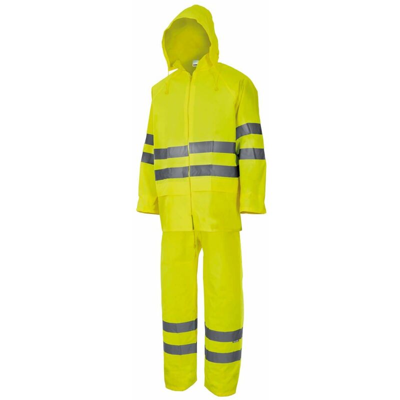 

Traje de lluvia flúor de dos piezas alta visibilidad con capucha VELILLA Serie 189 | 3XL - Amarillo Flúor