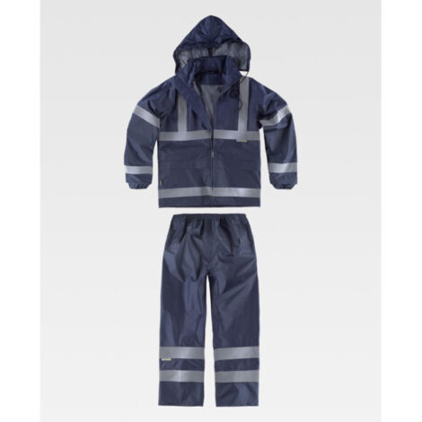 Traje de protección impermeable con cintas reflectantes S2013 WORKTEAM S Marino