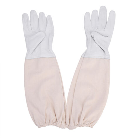 Traje protector de apicultor con guantes de algodón XL, conjunto profesional contra picaduras de abeja, blanco.