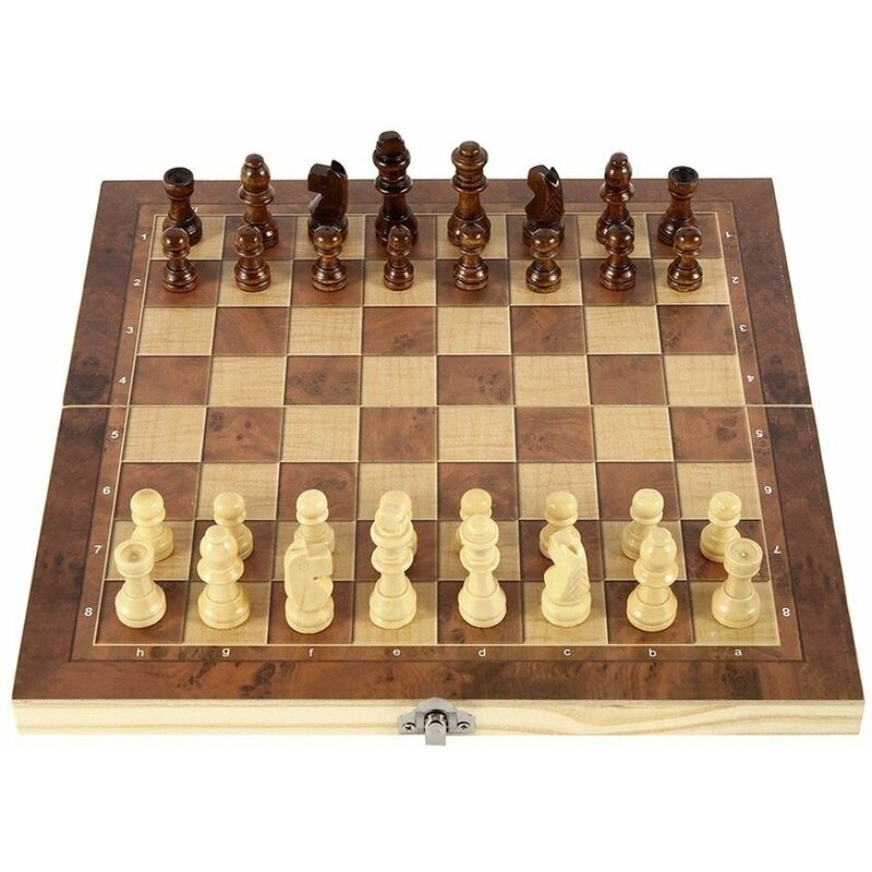 

Happyshopping - Traje tres en uno, tablero de ajedrez de madera, traje de damas, traje de backgammon, juego de mesa,440 * 440mm