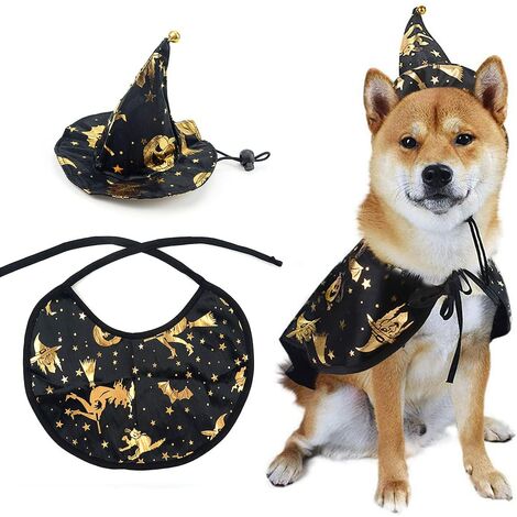 Trajes de Halloween para mascotas Disfraces de Halloween para perros Ropa de Halloween para mascotas con sombrero de bruja ajustable Capas Disfraz para perros pequeos medianos Gatos Fiesta de Navidad